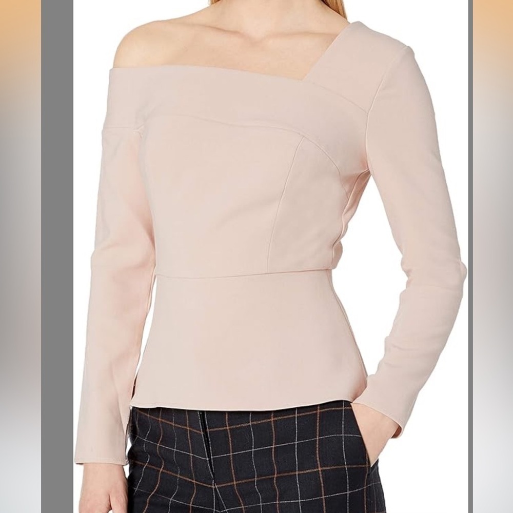 BCBGMAXAZRIA Womens Long Sleeve Peplum Top XS NWOT